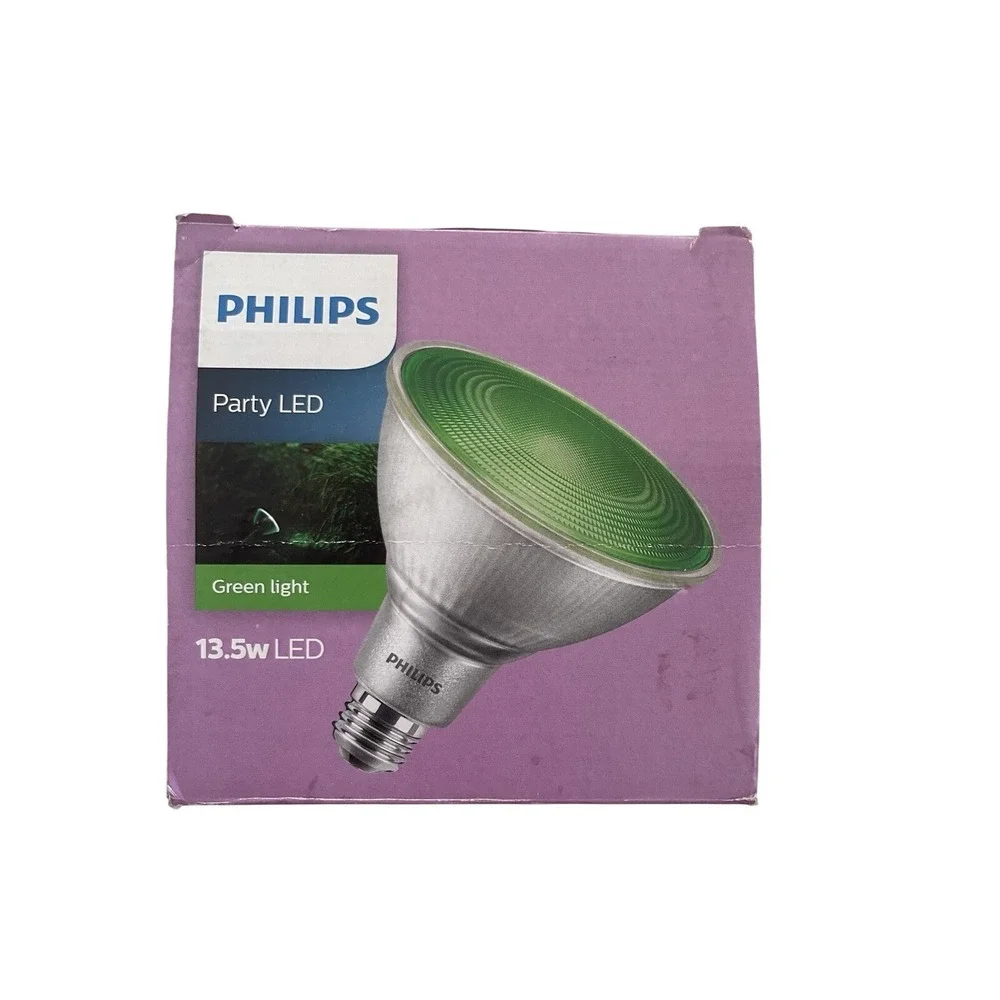 Philips Green Party LED Indoor Outdoor PAR38 Flood‎ Lamp 13.5W E26 New Open Box